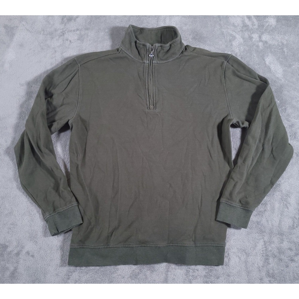 Linksoul‎ Sweater Mens Medium Green Double Knit 1/4 Zip Golf Pullover LS4100
